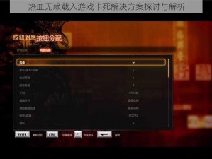 热血无赖载入游戏卡死解决方案探讨与解析