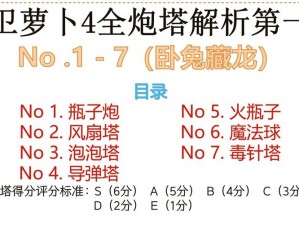 萝卜保卫战：全面解析防御塔性能与使用技巧