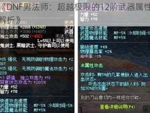 《DNF男法师：超越极限的12阶武器属性解析》