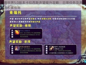 魔兽世界5.0版本卡拉西斯声望提升攻略：日常任务及声望快速积累指南