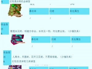 造梦西游3流沙河BOOS掉落极品装备揭秘：珍贵物品一览