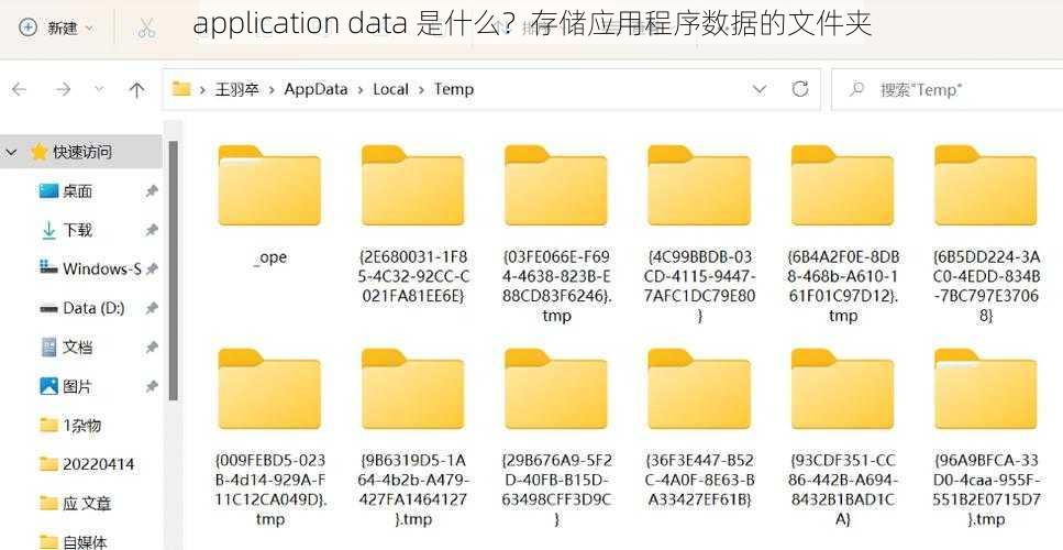 application data 是什么？存储应用程序数据的文件夹