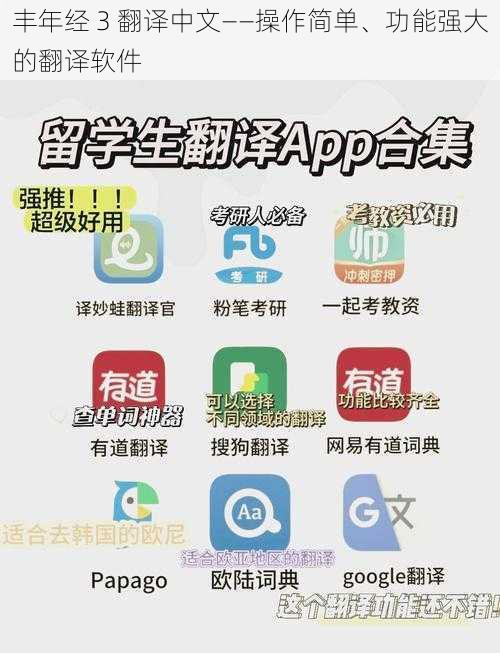 丰年经 3 翻译中文——操作简单、功能强大的翻译软件