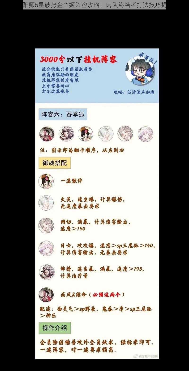 阴阳师6星破势金鱼姬阵容攻略：肉队终结者打法技巧揭秘