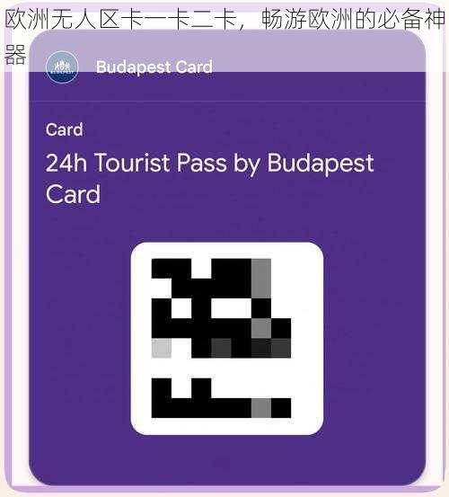 欧洲无人区卡一卡二卡，畅游欧洲的必备神器