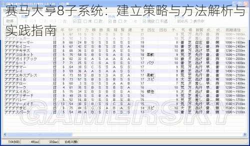 赛马大亨8子系统：建立策略与方法解析与实践指南