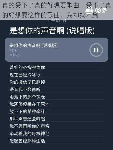 真的受不了真的好想要歌曲、受不了真的好想要这样的歌曲，我却找不到