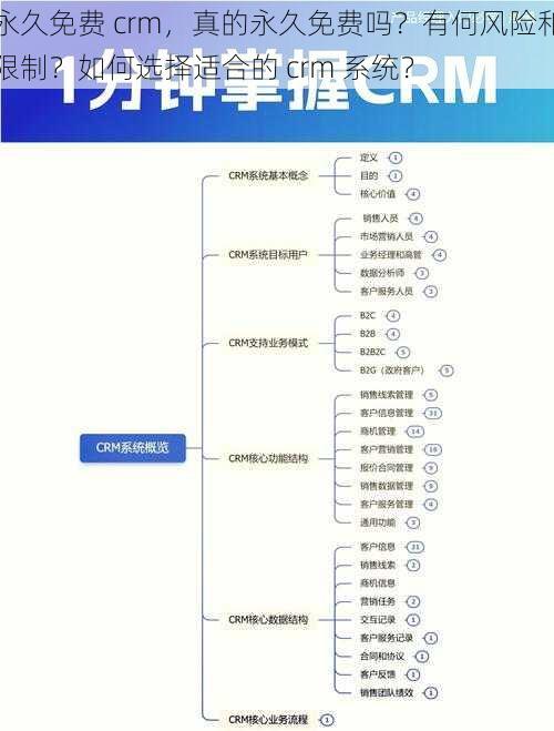 永久免费 crm，真的永久免费吗？有何风险和限制？如何选择适合的 crm 系统？