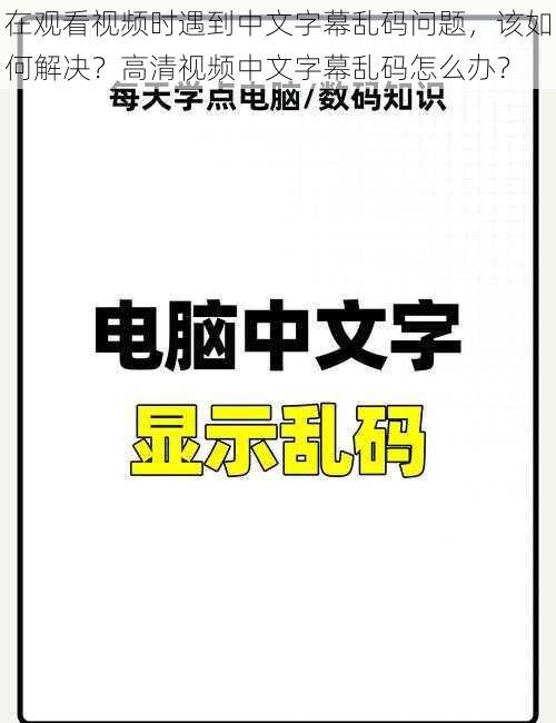 在观看视频时遇到中文字幕乱码问题，该如何解决？高清视频中文字幕乱码怎么办？