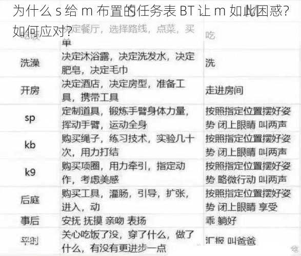 为什么 s 给 m 布置的任务表 BT 让 m 如此困惑？如何应对？