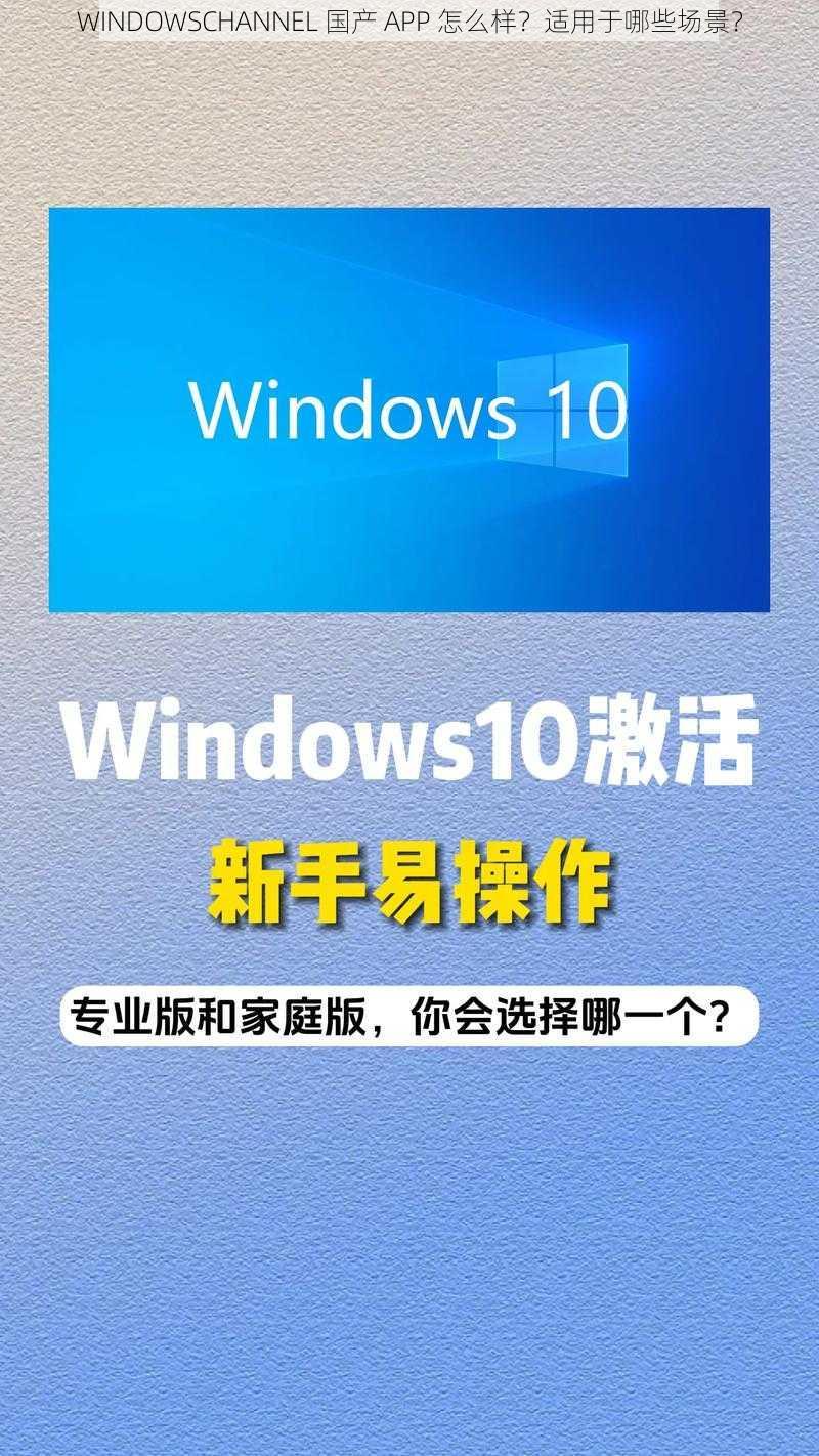 WINDOWSCHANNEL 国产 APP 怎么样？适用于哪些场景？