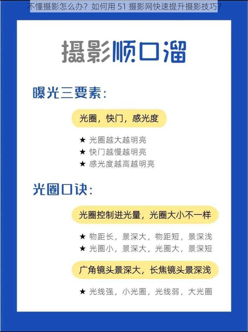 不懂摄影怎么办？如何用 51 摄影网快速提升摄影技巧？