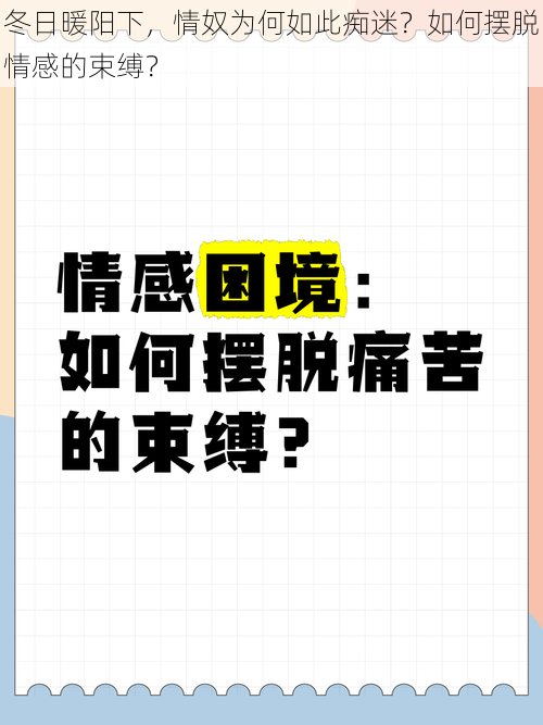 冬日暖阳下，情奴为何如此痴迷？如何摆脱情感的束缚？